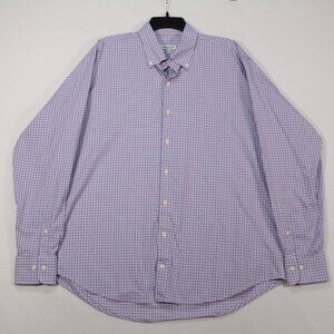 Peter Millar Shirt Men's XL Multicolor Long Sleeve Plaid Cotton Silk Spandex